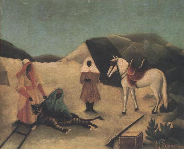 Henri Rousseau The Tiger Hunt oil painting image
